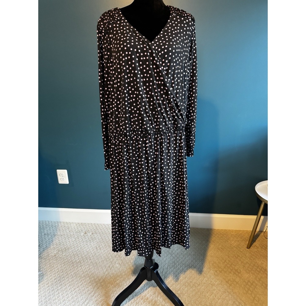 NWT Leota Black And Pink Dress, Size 2L